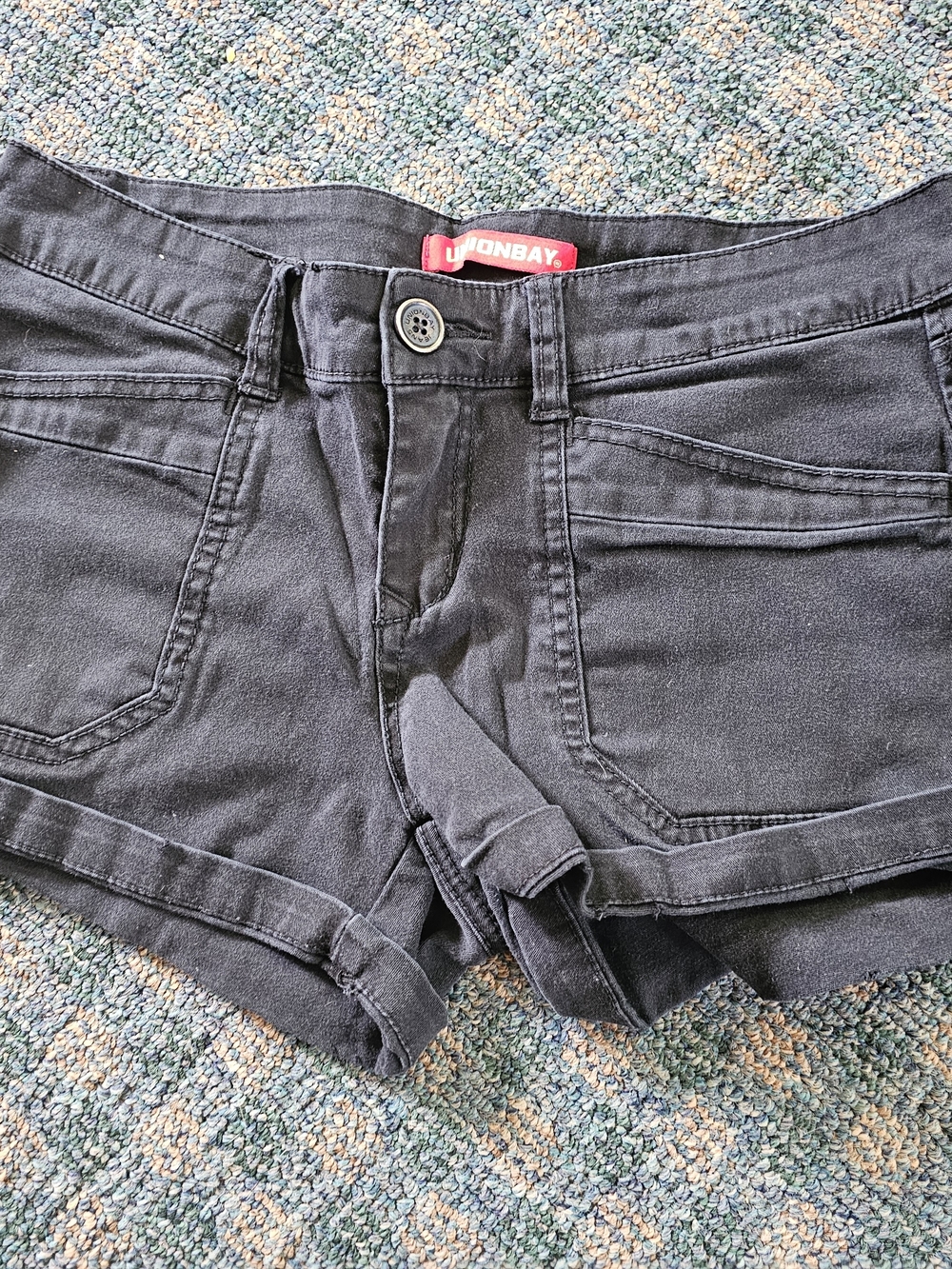 UNIONBAY Women's Black Denim Jean Shorts